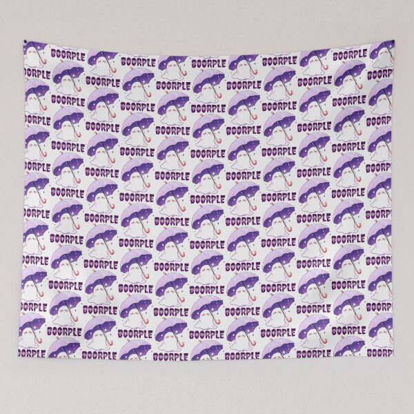 Item preview, Boorple Ghost Umbrella Halloween Boo Purple Laptop Sticker with Dark Textured Purple Text by Zeesdesign on Redbubble designed and sold by ZEESDESIGN.