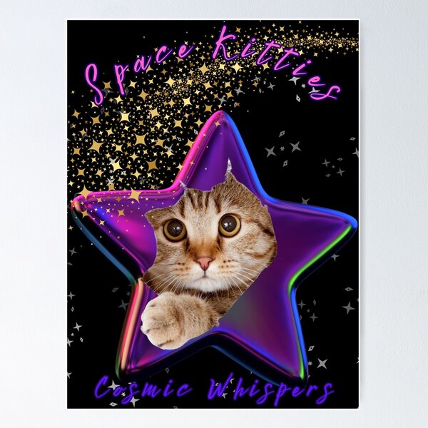 Item preview, Space Kitties. Cosmic Whispers. designed and sold by CuteCatsCoffee.