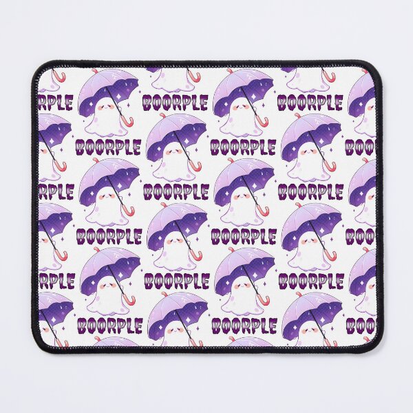 Item preview, Boorple Ghost Umbrella Halloween Boo Purple Laptop Sticker with Textured Shiny Dark Purple Text by Zeesdesign on Redbubble designed and sold by ZEESDESIGN.
