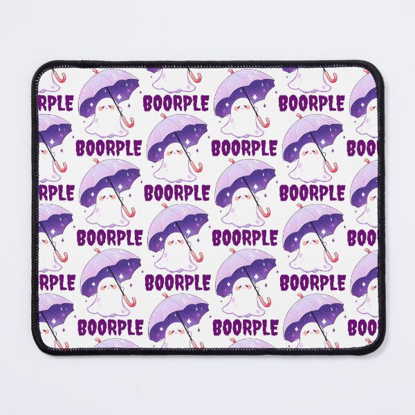 Item preview, Boorple Ghost Umbrella Halloween Purple Boo Laptop Sticker with Plain Dark Purple Text by Zeesdesign on Redbubble designed and sold by ZEESDESIGN.