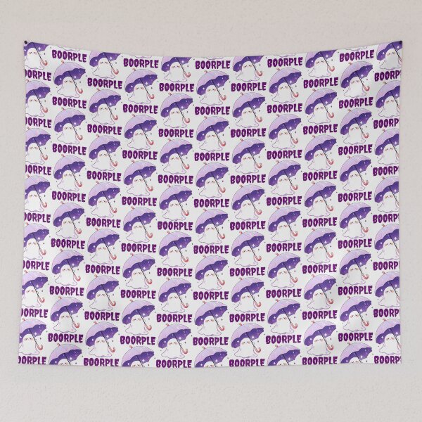 Item preview, Boorple Ghost Umbrella Halloween Purple Boo Laptop Sticker with Plain Dark Purple Text by Zeesdesign on Redbubble designed and sold by ZEESDESIGN.