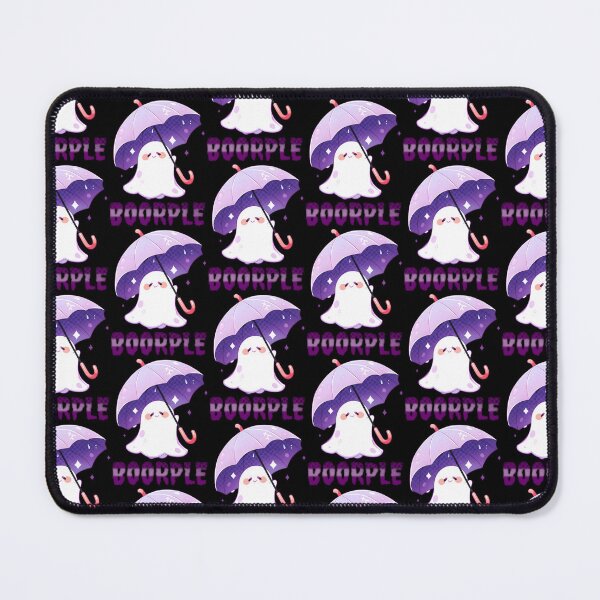 Item preview, Boorple Ghost with Black Background Purple Umbrella Halloween Boo-Purple Laptop Sticker with Dark Textured Purple Text by Zeesdesign on Redbubble designed and sold by ZEESDESIGN.