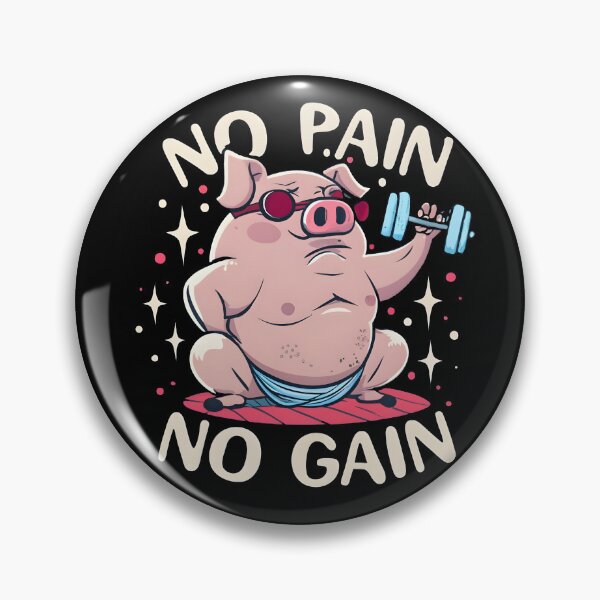 Item preview, No pain no gain ,Chubby Pig Working Out with Determination designed and sold by ratchawoot.