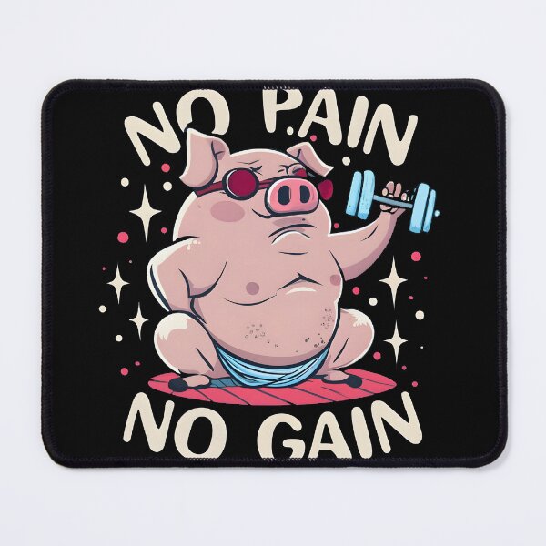 Item preview, No pain no gain ,Chubby Pig Working Out with Determination designed and sold by ratchawoot.