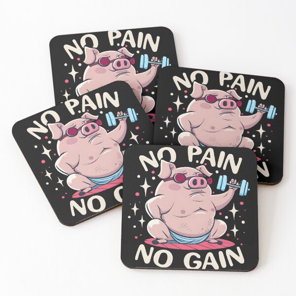 Item preview, No pain no gain ,Chubby Pig Working Out with Determination designed and sold by ratchawoot.