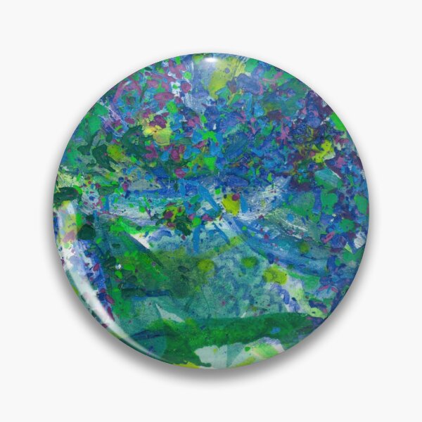 Item preview, Spiritual Guidance - The Birth Of My Art #121 Original Hand-painted Abstract Painting Detail 3 In Blue Green Purple Earth Tones Inspired By Gaia Mother Nature Spring Summer Rain Forest Aquatic Plants designed and sold by Rainbow Artist Orlando L.