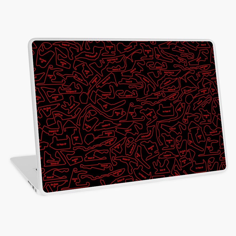 Black And Red 2023-2024 Race Tracks Pattern Laptop Skin for Sale by  hankmccoy