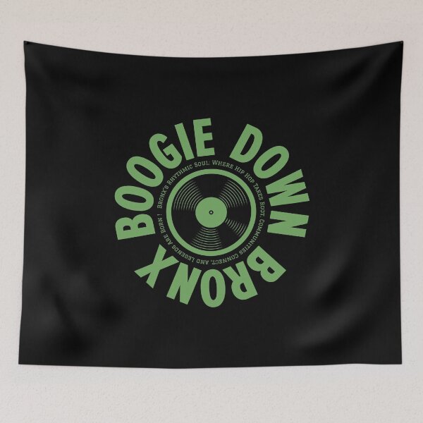 Item preview, Boogie Down Bronx Hip Hop Logo - Vintage Vinyl Record Design designed and sold by Boogosh.