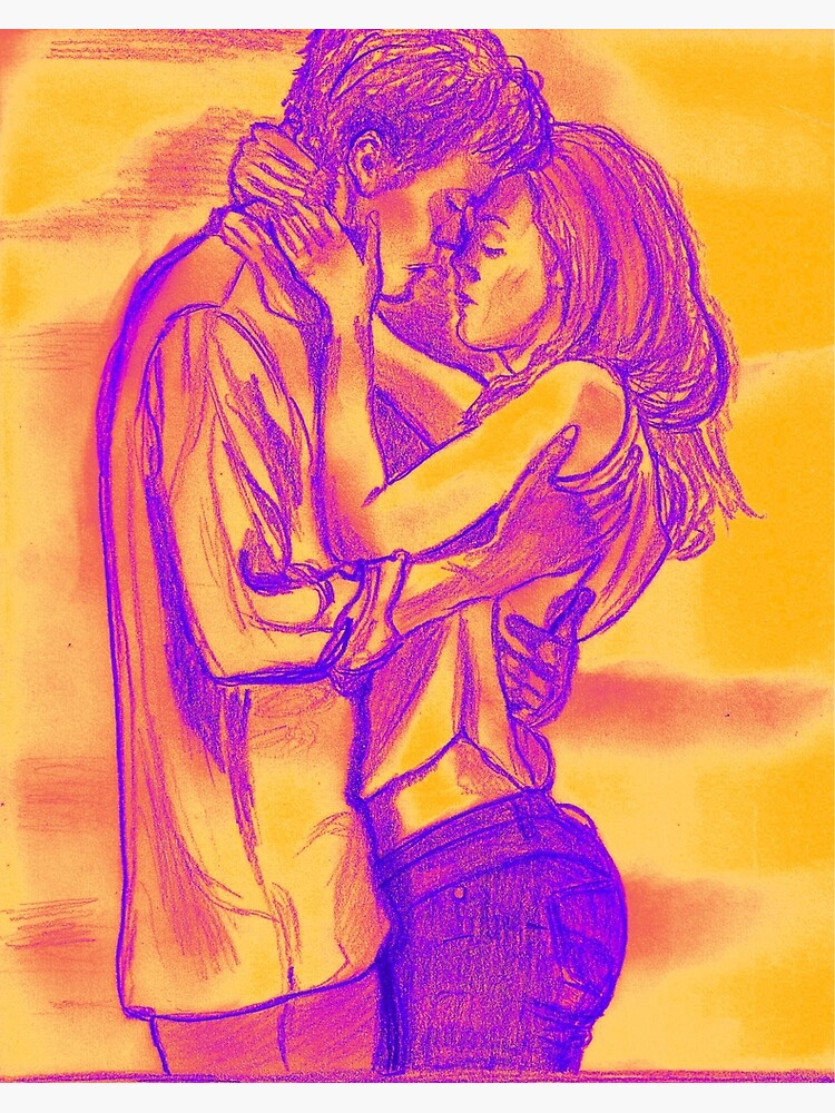 Romantic Couple, Sketch Art Love Illustration, Love Sketch, Couple In Love  Hand Drawn Sketch #1 Framed Print by Mounir Khalfouf - Pixels Merch