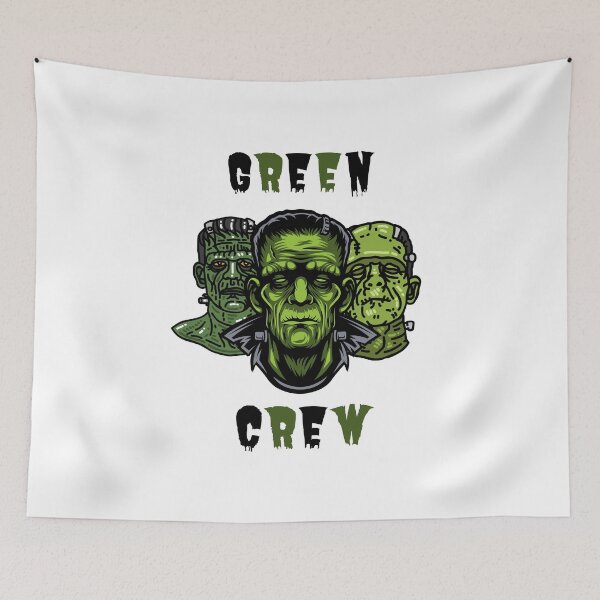 Item preview, Frankenstein Hallowen green crew designed and sold by Garbul.