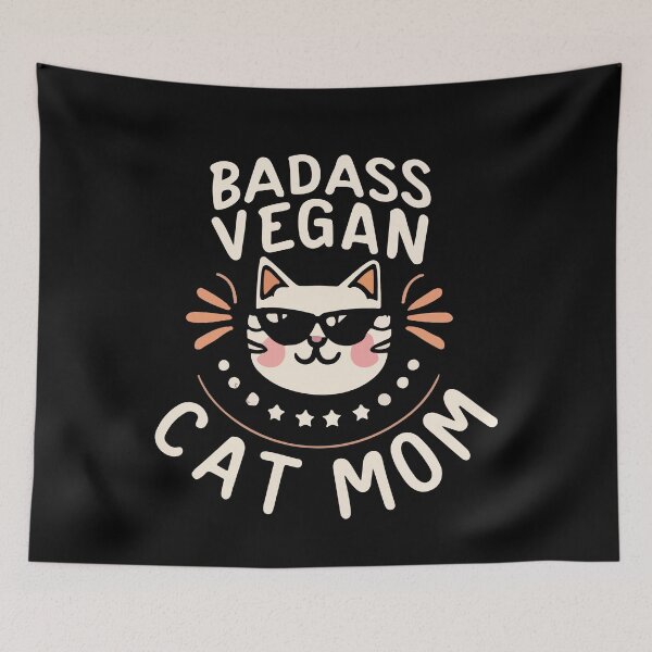 Item preview, Badass Vegan Cat Mom Feline Animal Rights Vegetarian Vegans Gift designed and sold by TMelonShop.