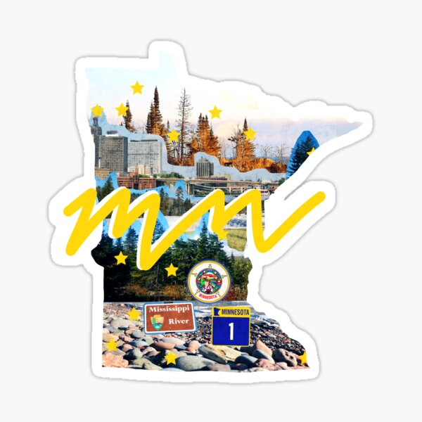 minnesota state pride collage art Sticker