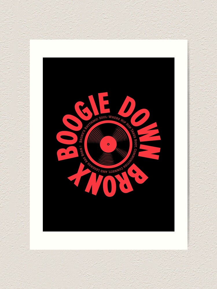 Boogie Down Bronx Hip Hop Logo - Vintage Vinyl Record Design