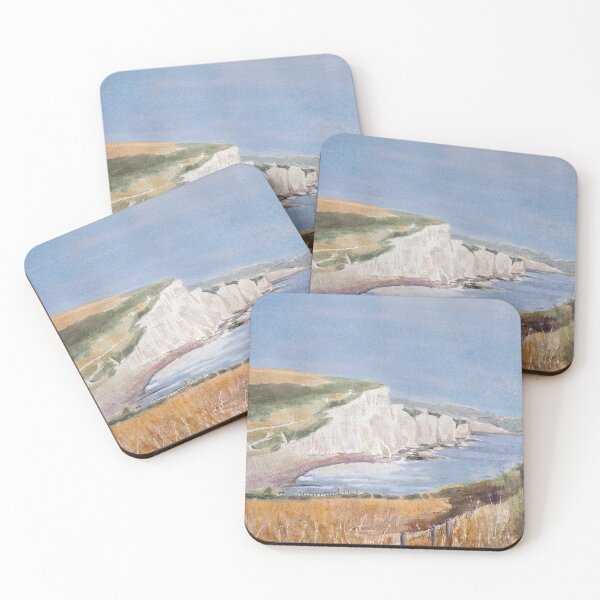 Item preview,  Seven Sisters cliffs near Brighton watercolor painting hand painted  designed and sold by ColorandColor.