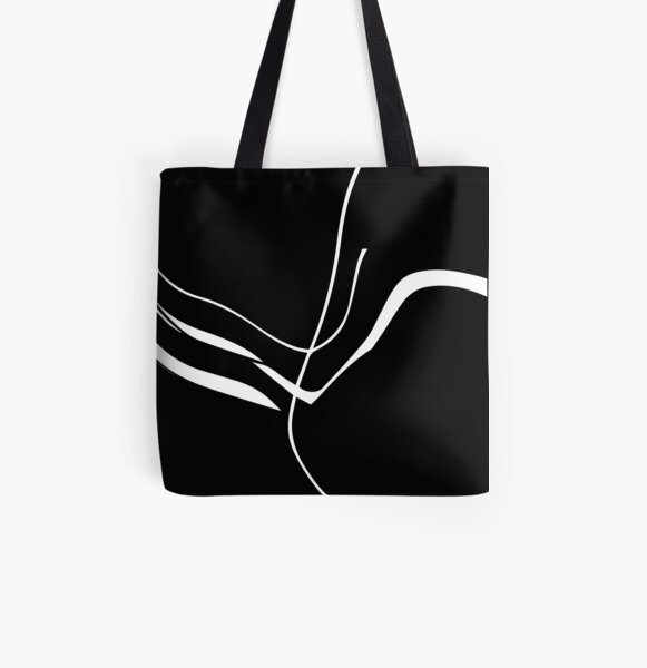 Organic No. 8 White on Black Minimalism #artprints #redbubble #decor #design All Over Print Tote Bag