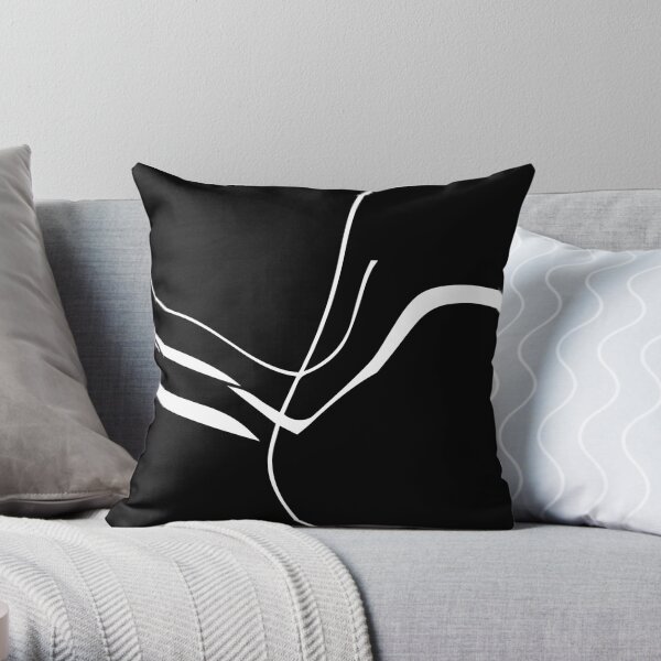 Organic No. 8 White on Black Minimalism #artprints #redbubble #decor #design Throw Pillow