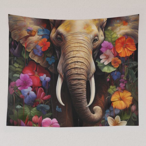 Item preview, Elephant with a lot of flowers  designed and sold by VisionDuke.