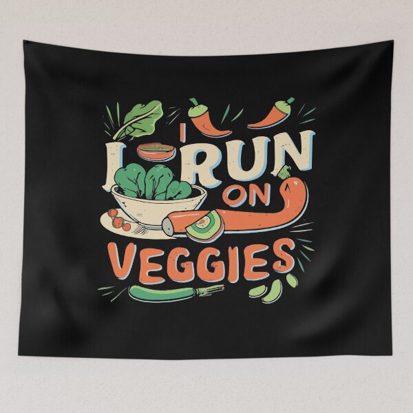 Item preview, I Run On Veggies And Fruits Funny Vegans Running Plant Based Gift designed and sold by TMelonShop.