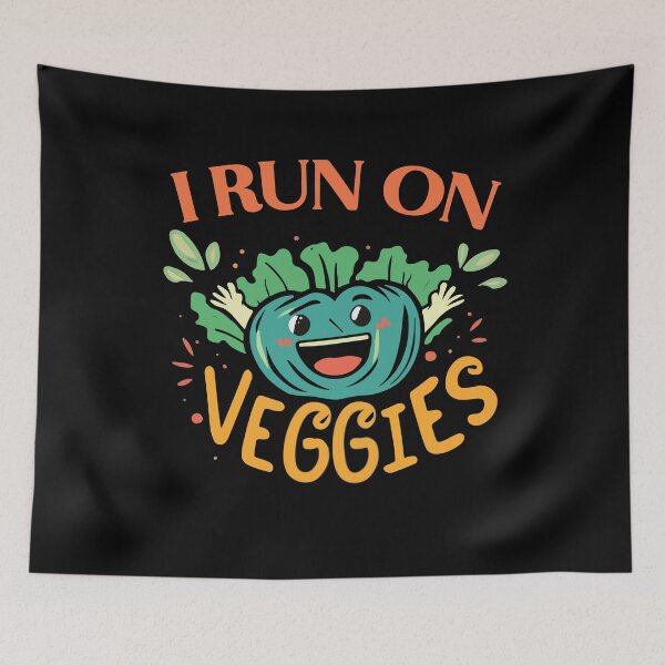 Item preview, I Run On Veggies Funny Vegetarian Vegan Lifestyle Humor Diet Gift designed and sold by TMelonShop.