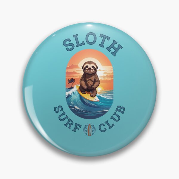 Item preview, Smiling cool sloth surfing on surfboard on the ocean designed and sold by CedricNorbinho.
