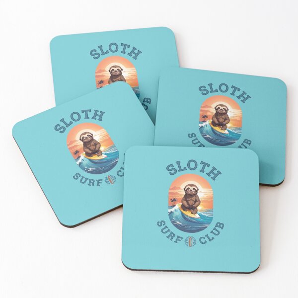 Item preview, Smiling cool sloth surfing on surfboard on the ocean designed and sold by CedricNorbinho.