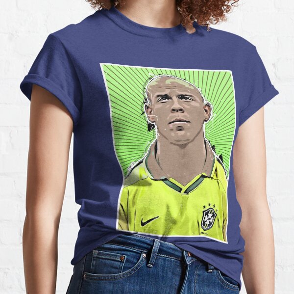 Ronaldo Vintage 90s Brazil Brasil Tribute Soccer Jersey Blue 