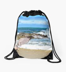 Seagull at the Ocean Drawstring Bag