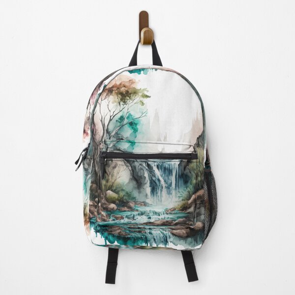 Item preview, Watercolor Nature Scene with Waterfall and Mountain Stream designed and sold by StephanieWard.