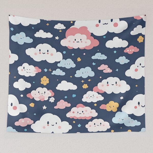 Item preview, Adorable Clouds Pattern designed and sold by SeamCraft.