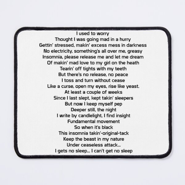 Item preview, Faithless - Insomnia lyrics designed and sold by mrmarkeden.