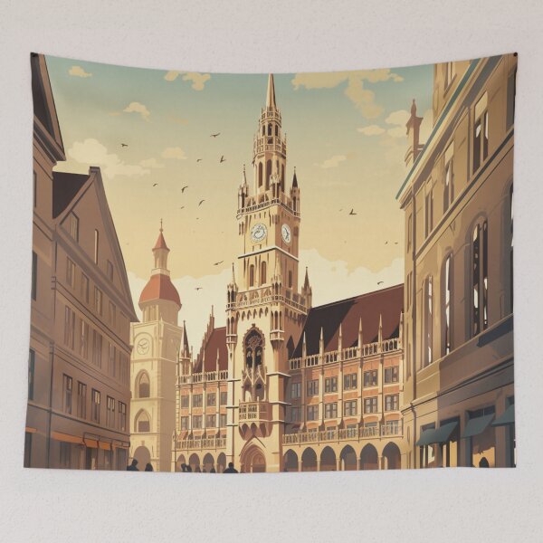 Item preview, A Vintage Travel Illustration of Munich - Germany  designed and sold by GoodOldVintage.