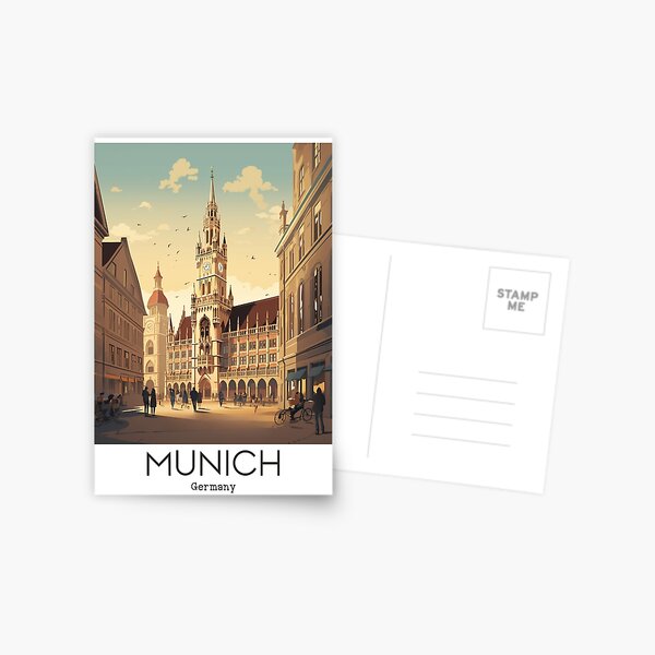 Item preview, A Vintage Travel Illustration of Munich - Germany  designed and sold by GoodOldVintage.