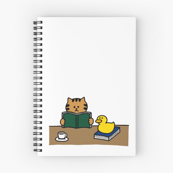 Item preview, a Cat and a Duck with books designed and sold by superbaechoo.
