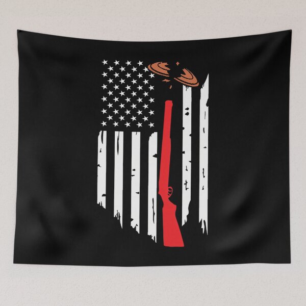Item preview, Skeet Rap Clay Shotgun Shooting USA Flag  	 designed and sold by bunlkrpnhdi84.
