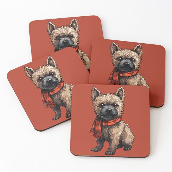 Item preview, Cairn Terrier Winter with Red Scarf designed and sold by SteadyRolling.