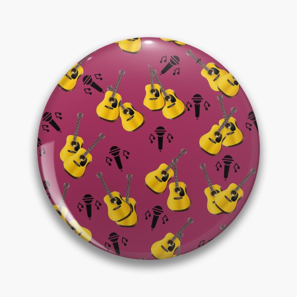 Item preview, Cute and colorful arty pink with yellow guitars  pattern  designed and sold by AngelinaCashArt.