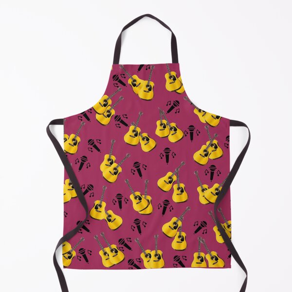 Item preview, Cute and colorful arty pink with yellow guitars  pattern  designed and sold by AngelinaCashArt.