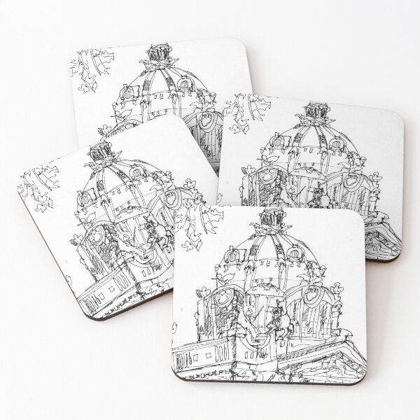 Item preview, Budapest, Széchenyi Thermal Baths Illustration - Black Version designed and sold by Lucie Jamais.