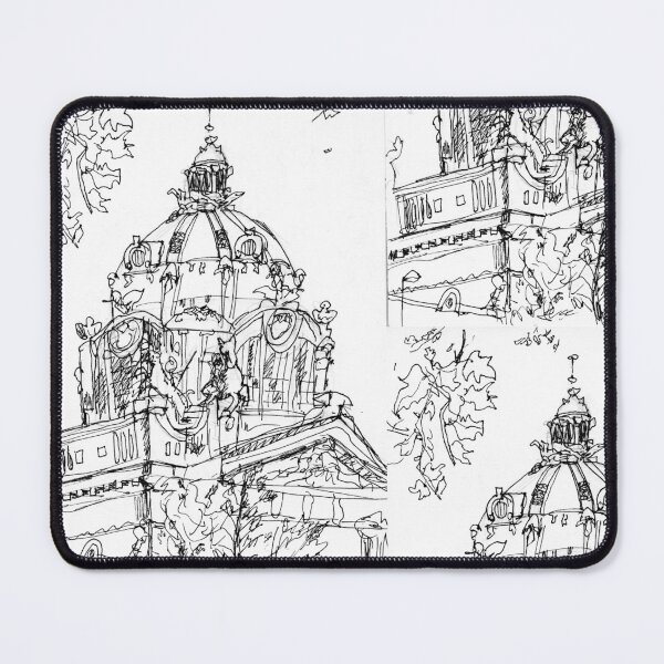 Item preview, Budapest, Széchenyi Thermal Baths Illustration - Black Version designed and sold by Lucie Jamais.