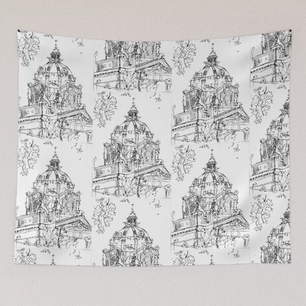 Item preview, Budapest, Széchenyi Thermal Baths Illustration - Black Version designed and sold by Lucie Jamais.