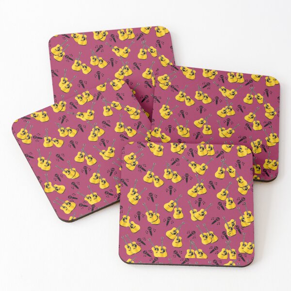 Item preview, Cute and colorful arty pink with yellow guitars  pattern  designed and sold by AngelinaCashArt.