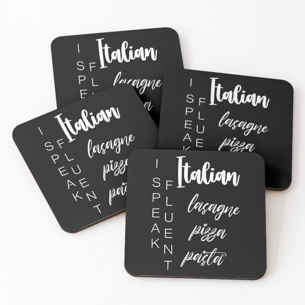 Item preview, I Speak Fluent Italian... lasagne pizza pasta /white/ designed and sold by EmeraldeaArt.