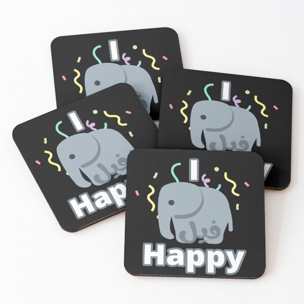 Item preview, I Feel Happy, I فيل Happy designed and sold by ArabicMerch.