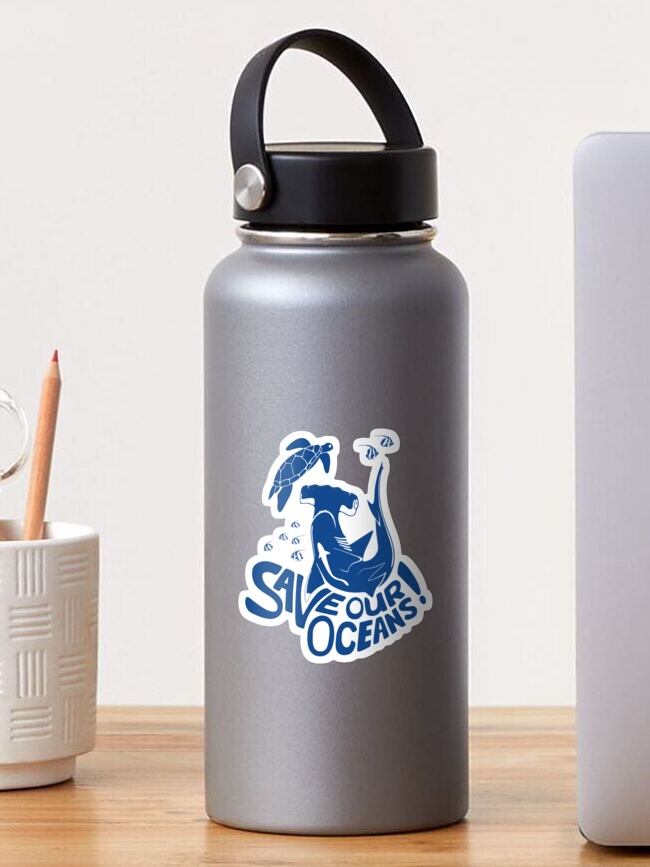 Thumbnail 1 of 3, Sticker, Save Our Oceans! designed and sold by dootzstudio.