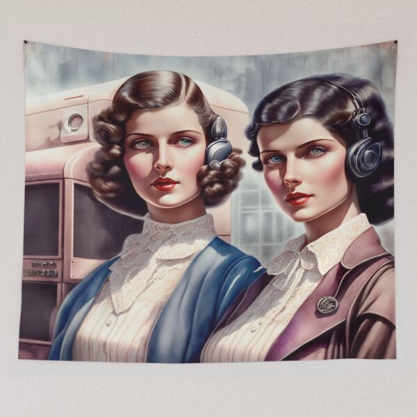 Item preview, Women in the telephone exchange designed and sold by M-Y-A-R-T-.