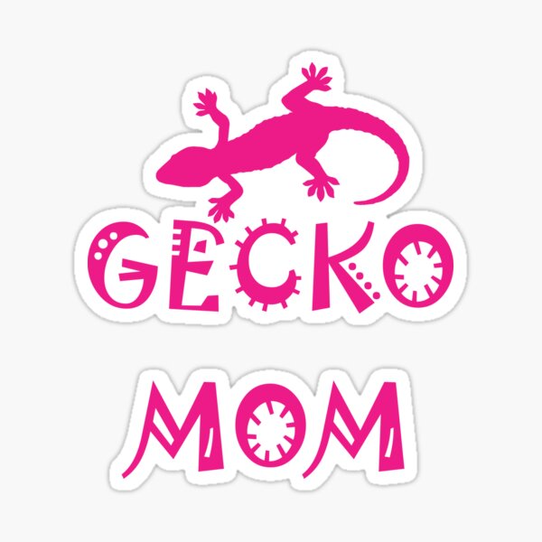 Hot Pink Gecko Mom Sticker