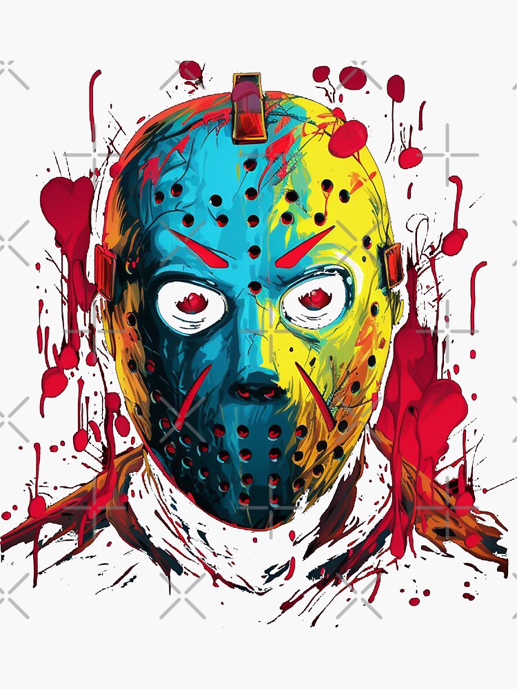 Friday the 13th Jason Vorhees Hockey Mask Sticker for Sale by King Moon