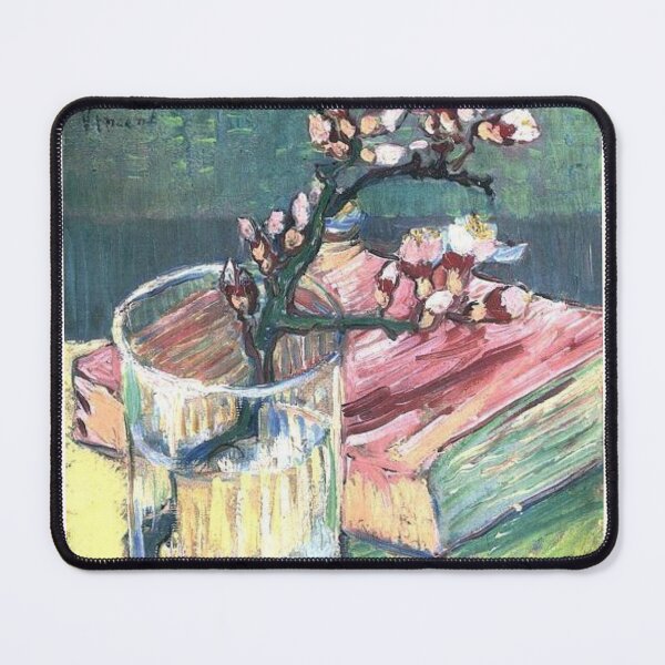 Item preview, Blossoming Almond Branch In A Glass With A Book, Van Gogh designed and sold by HeloLopesArt.