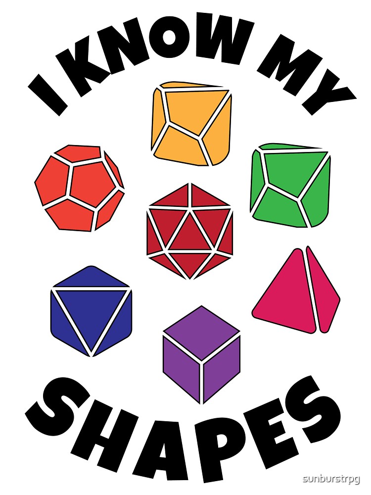 Thumbnail 2 of 2, Baby One-Piece, D&D Kids or Baby I Know My Shapes with Polyhedral Dice designed and sold by sunburstrpg.