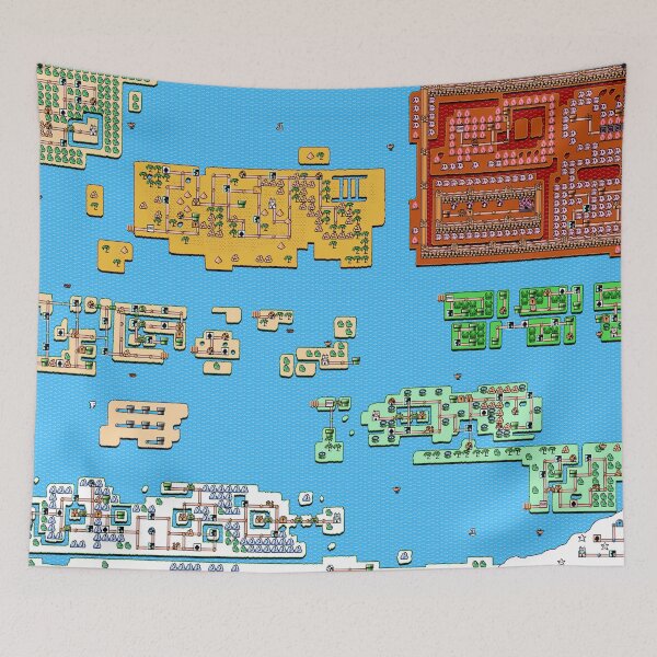 Item preview, Full Mushroom Kingdom Map Hand Drawn designed and sold by PixelBaconWave.